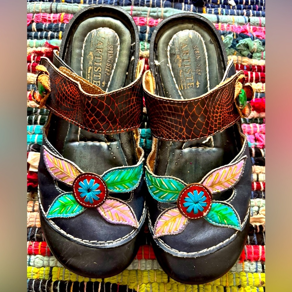 Spring Step L’Artiste Leather Gladiolus Shoes Womens Sz 7.5-8.
